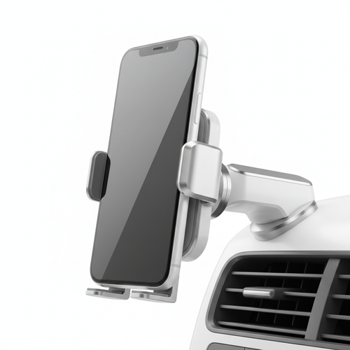 Car Phone Mount - White Silver
